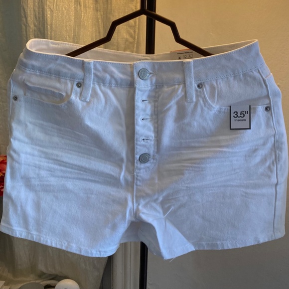White Cropped Denim Jean & Shorts 2pc bundle sz 10US - Picture 2 of 10